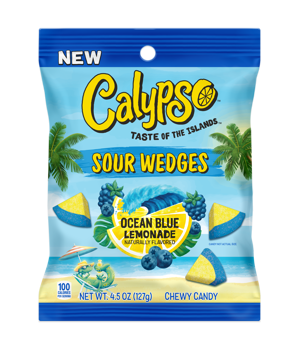 Calypso Sour Wedges Ocean Blue Lemonade Gummy 4.5oz 12ct